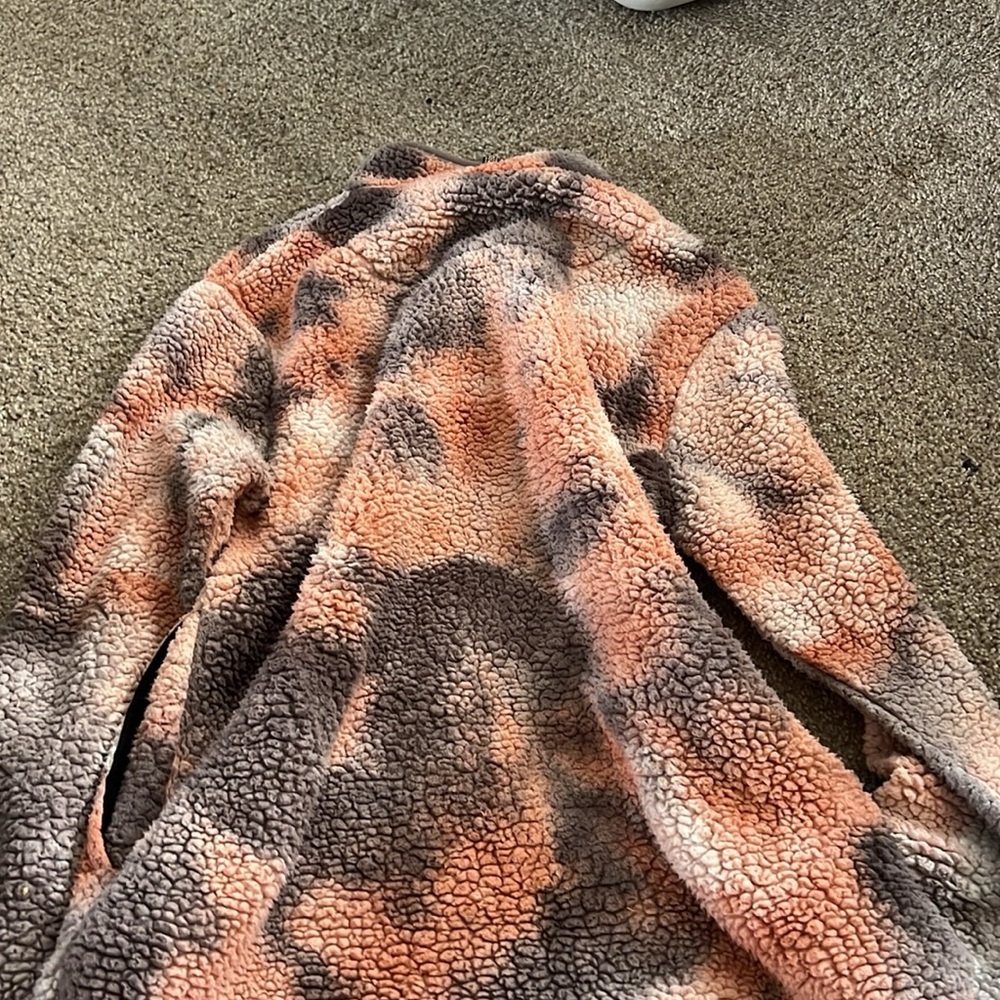 Cozy Sherpa Jacket in Orange and Gray